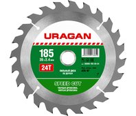 URAGAN ⌀ 185 x 20 мм, 24T, диск пильный по дереву 36800-185-20-24