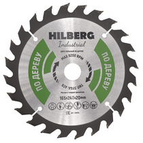 Hilberg Диск пильный Hilberg Industrial Дерево 165*20*24Т HW165