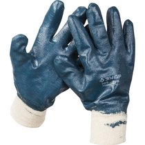 ЗУБР L, с манжетой, с полным нитриловым покрытием, перчатки рабочие 11272-L Профессионал