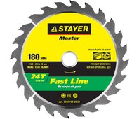 STAYER ⌀ 180 x 20 мм, 24T, диск пильный по дереву 3680-180-20-24