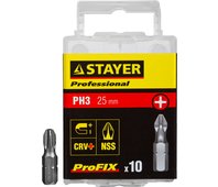 STAYER PH3, 25 мм, 10 шт., набор бит ProFix Phillips 26201-3-25-10_z01