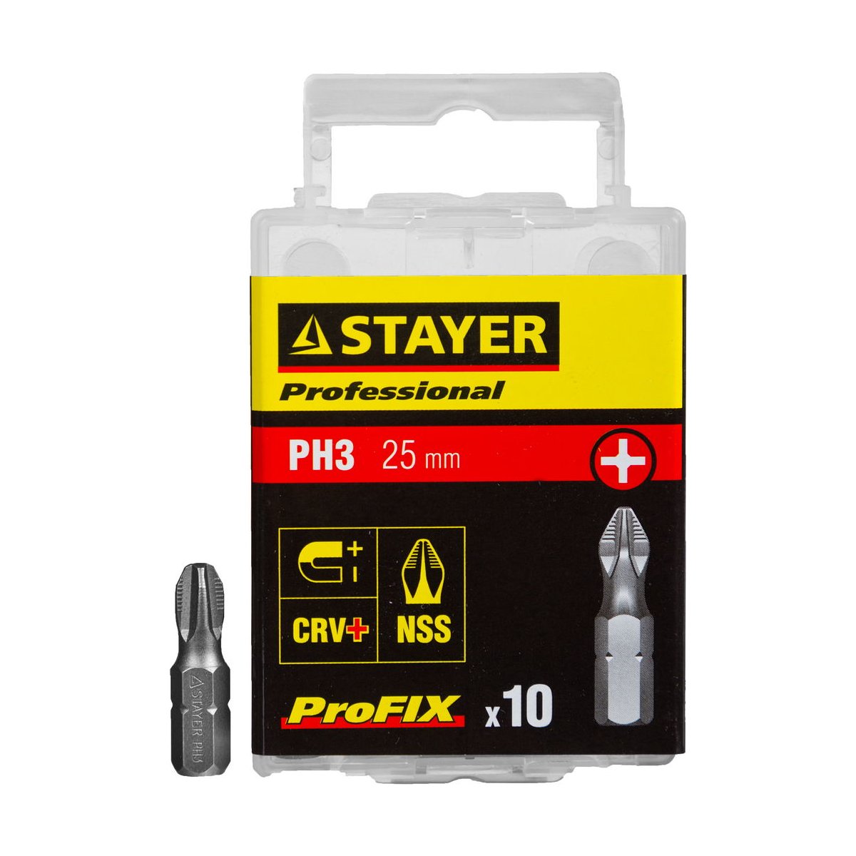 STAYER PH3, 25 мм, 10 шт., набор бит ProFix Phillips 26201-3-25-10_z01