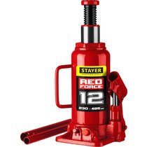 STAYER 12 т, 230-465 мм, домкрат бутылочный гидравлический RED FORCE 43160-12_z01