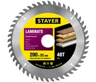 STAYER ⌀ 200 x 32 мм, 48Т, диск пильный для ламината "Laminate line" 3684-200-32-48
