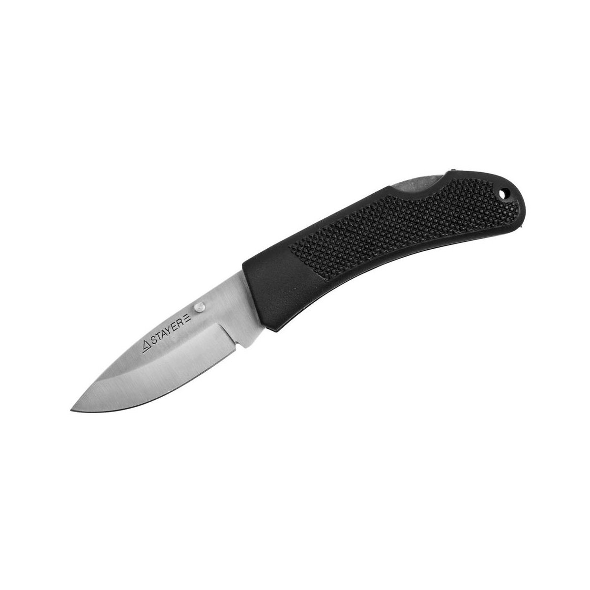 STAYER 75 мм, 2,35 мм, обрезиненная ручка, складной нож 47600-1_z01