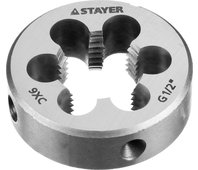 STAYER сталь 9ХС, для трубной резьбы G 1/2", плашка круглая ручная MaxCut 28029-1/2