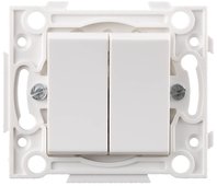 СВЕТОЗАР белый, двойной, выключатель SV-55230-2