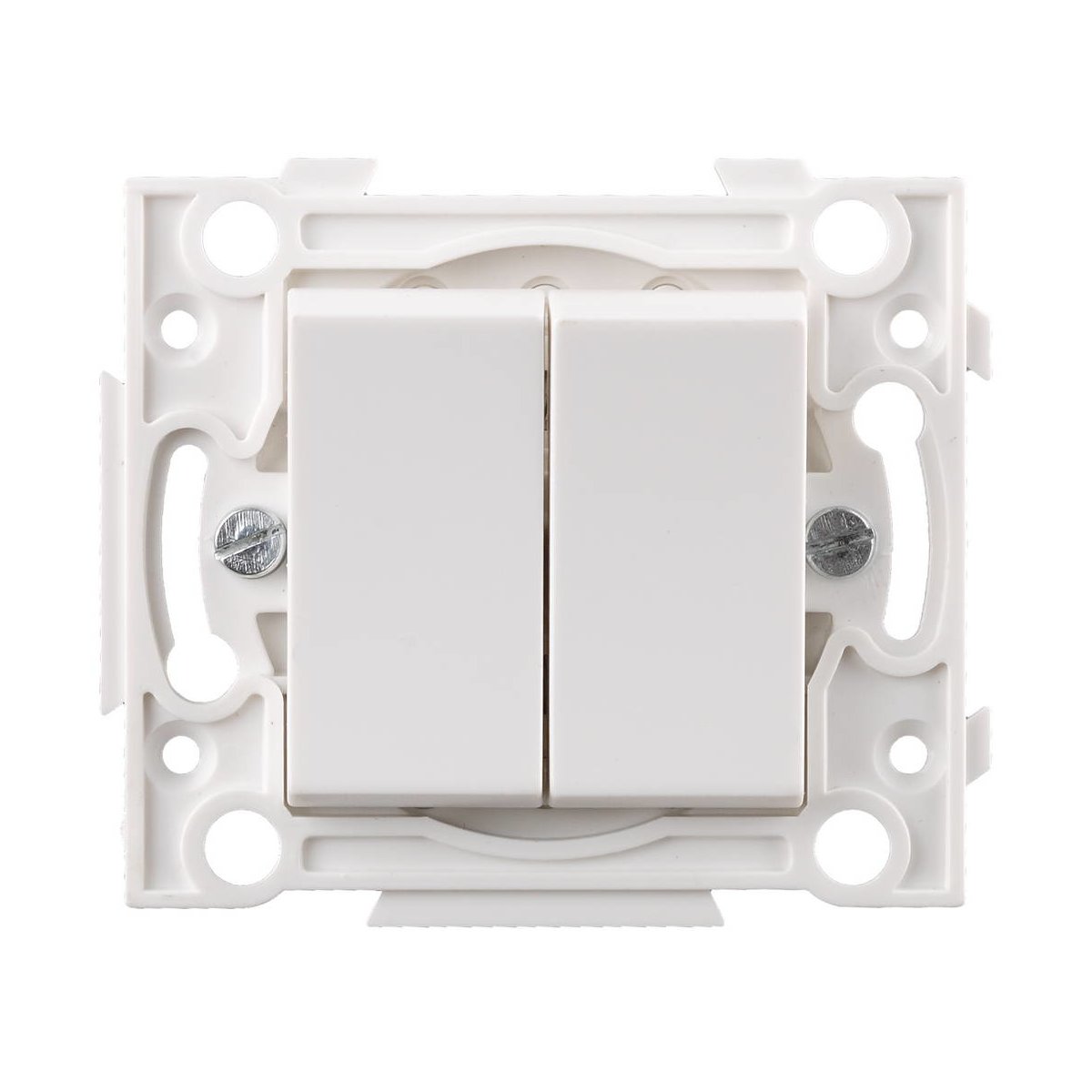СВЕТОЗАР белый, двойной, выключатель SV-55230-2