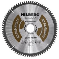 Hilberg Диск пильный Hilberg Industrial Ламинат 216*30*80Т HL216