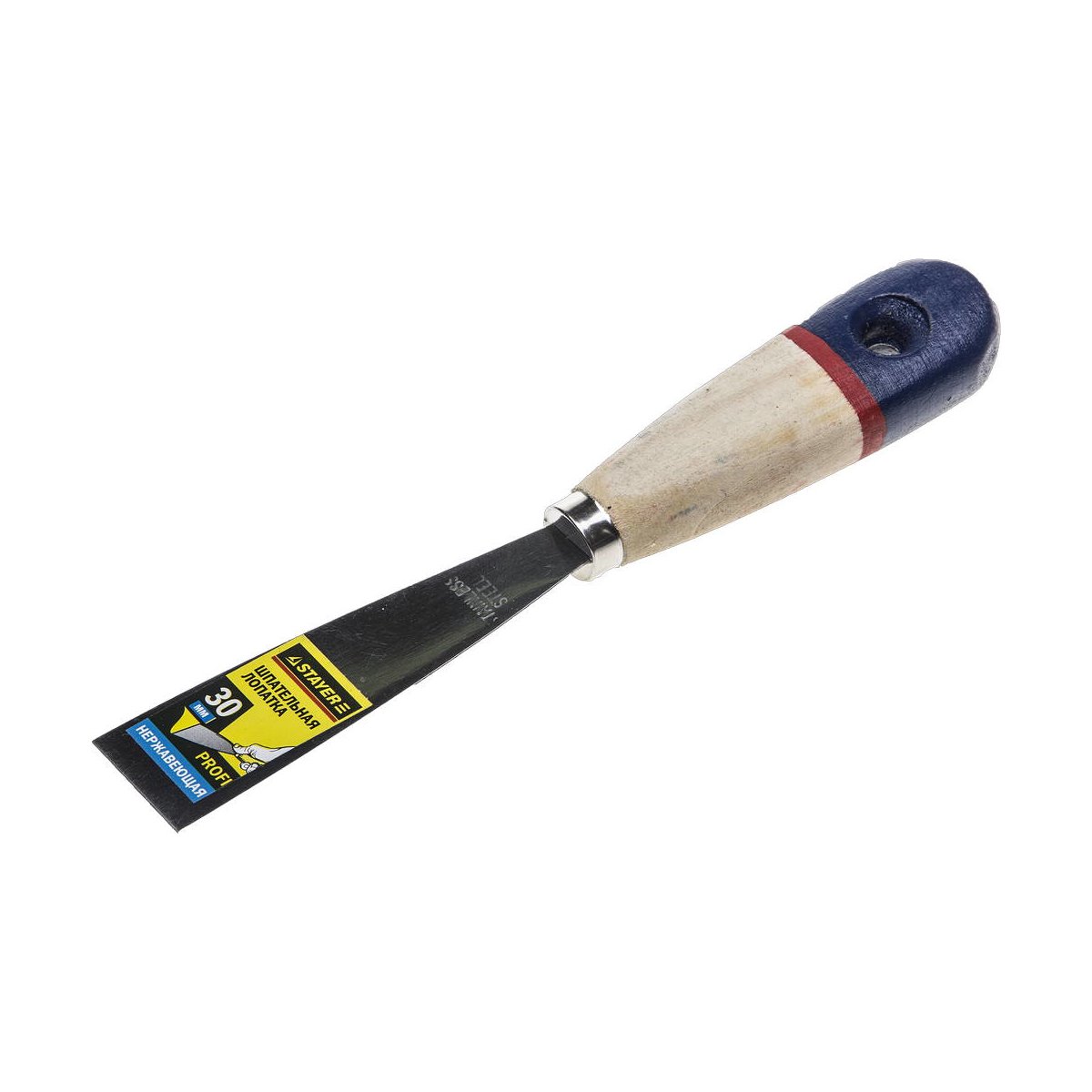 STAYER 30 мм, нержавеющее полотно, деревянная ручка, шпательная лопатка 10012-030