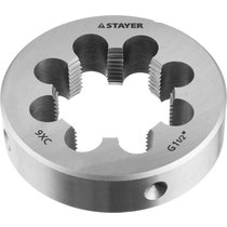 STAYER сталь 9ХС, для трубной резьбы G 1 1/2", плашка круглая ручная MaxCut 28029-3/2