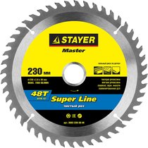 STAYER ⌀ 230 x 30 мм, 48T, диск пильный по дереву 3682-230-30-48