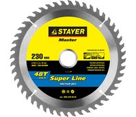 STAYER ⌀ 230 x 30 мм, 48T, диск пильный по дереву 3682-230-30-48