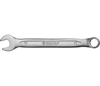 ЗУБР 11мм, Cr-V сталь, хромированный, гаечный ключ комбинированный 27087-11