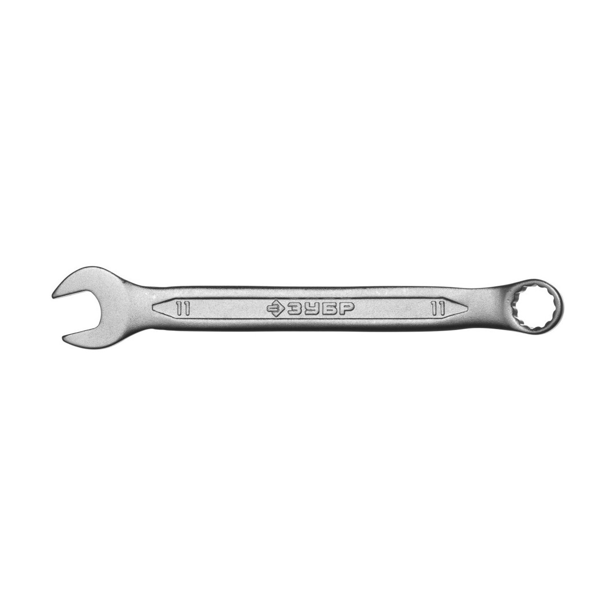 ЗУБР 11мм, Cr-V сталь, хромированный, гаечный ключ комбинированный 27087-11