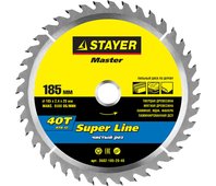 STAYER ⌀ 185 x 20 мм, 40T, диск пильный по дереву 3682-185-20-40