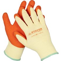 STAYER S-M, 10 класс, рельефное латексное покрытие, перчатки трикотажные 11407-S