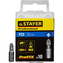 STAYER PZ3, 25 мм, 10 шт., набор бит ProFix Pozidriv 26221-3-25-10_z01