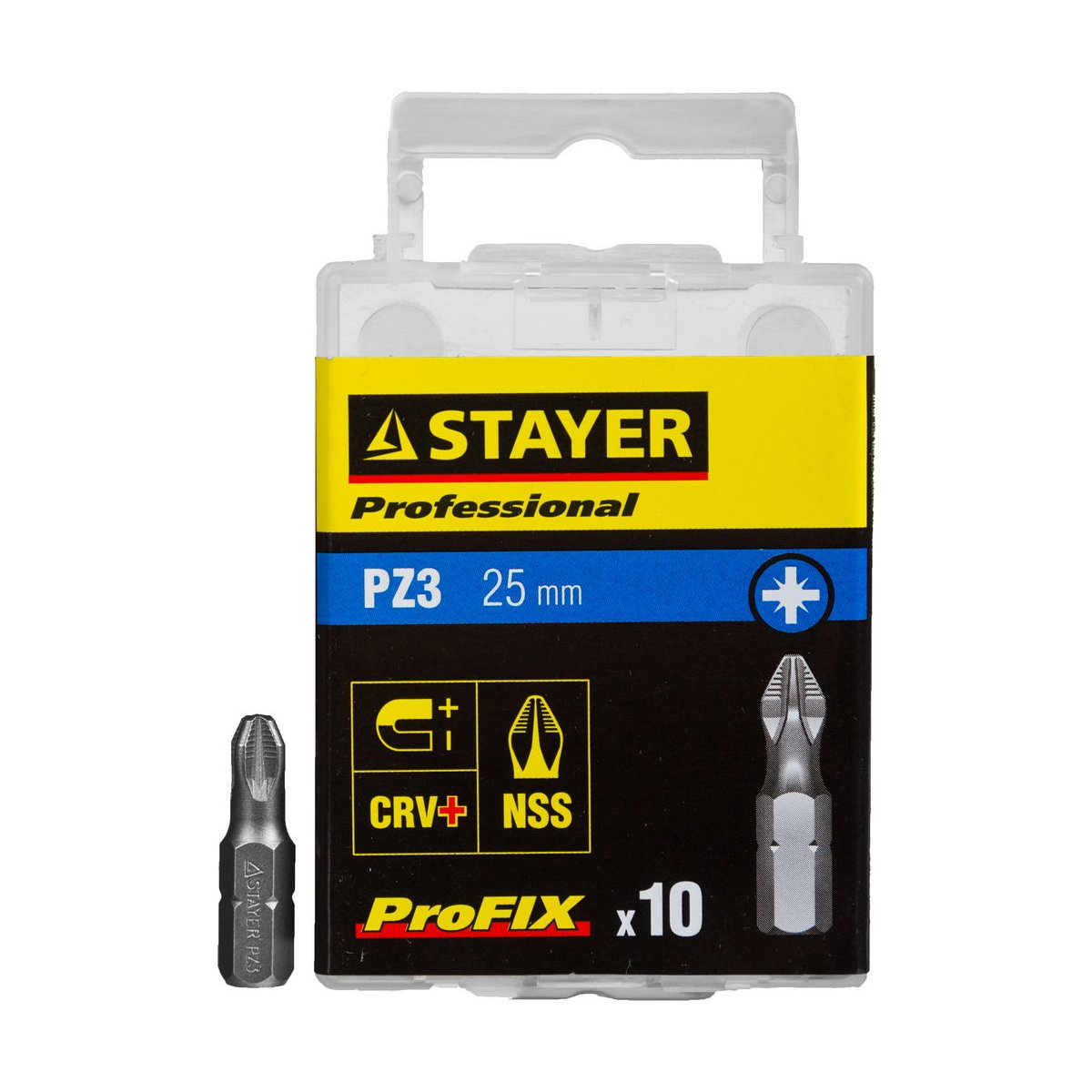 STAYER PZ3, 25 мм, 10 шт., набор бит ProFix Pozidriv 26221-3-25-10_z01