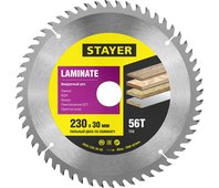 STAYER ⌀ 230 x 30 мм, 56T, пильный диск по ламинату 3684-230-30-56