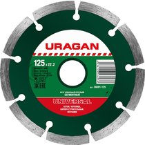 URAGAN ⌀ 125х22.2 мм, алмазный, сегментный, круг отрезной для УШМ 36691-125