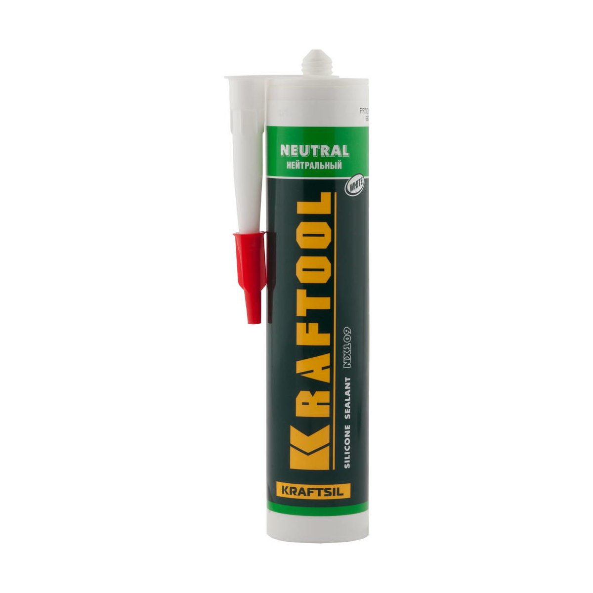 KRAFTOOL 300 мл, нейтральный, белый, силиконовый герметик KRAFTSIL NX109 41257-0