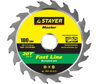 STAYER ⌀ 180 x 30 мм, 20T, диск пильный по дереву 3680-180-30-20