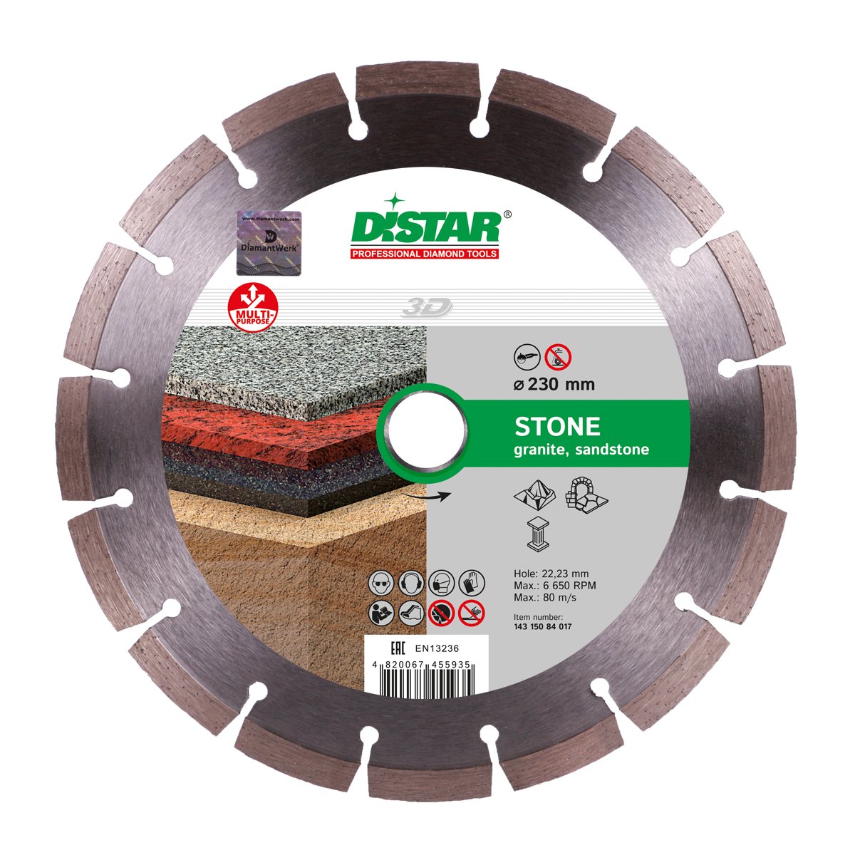 Диск алмазный  1A1RSS/C3-H 230x2,6/1,8x10x22,23-16 Stone, DiStar