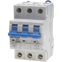СВЕТОЗАР 63 A, "C", 400 B, 6 kA, 3-полюсной, автоматический выключатель SV-49063-63-C