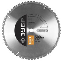 ЗУБР ⌀ 500 x 30 мм, 60T, диск пильный по дереву 36851-500-30-60 Профессионал