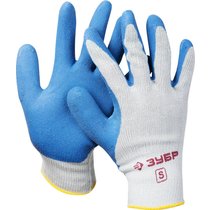 ЗУБР S, перчатки рабочие с резиновым покрытием 11260-S
