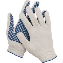 DEXX S-M, 7 класс, х/б, обливная ладонь, перчатки трикотажные 114001