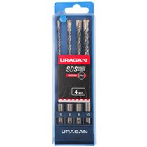 URAGAN 4 шт, 5,6,8,10 мм, SDS-Plus, набор буров по бетону 901-25554-H4