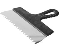 СИБИН 250 мм, нержавеющая полотно, пластмассовая рукоятка, шпатель зубчатый 10089-25-06_z01
