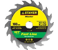 STAYER ⌀ 160 x 20 мм, 18T, диск пильный по дереву 3680-160-20-18