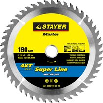 STAYER ⌀ 190 x 20 мм, 48T, диск пильный по дереву 3682-190-20-48