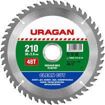 URAGAN ⌀ 210 x 30 мм, 48T, диск пильный по дереву 36802-210-30-48