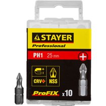 STAYER PH1, 25 мм, 10 шт., биты ProFix Phillips 26201-1-25-10_z01