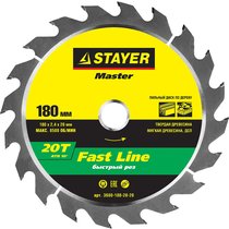 STAYER ⌀ 180 x 20 мм, 20T, диск пильный по дереву 3680-180-20-20