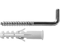 ЗУБР 60 x 12 мм, 2 шт., дюбели распорные в комплекте с шурупом-крюком ЕВРО 30676-12-60