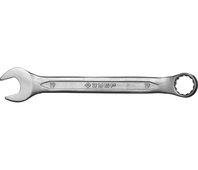 ЗУБР 19 мм, Cr-V сталь, хромированный, гаечный ключ комбинированный 27087-19