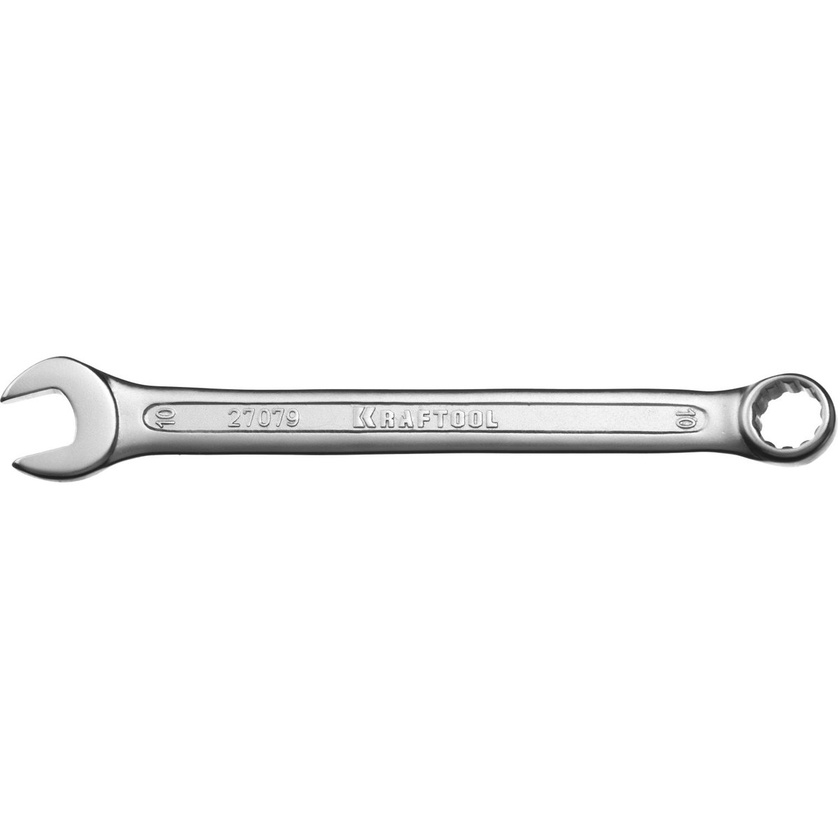 KRAFTOOL 10 мм, Cr-V сталь, хромированный, гаечный ключ комбинированный 27079-10