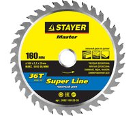 STAYER ⌀ 160 x 20 мм, 36T, диск пильный по дереву 3682-160-20-36