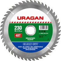 URAGAN ⌀ 230 x 30 мм, 48T, диск пильный по дереву 36802-230-30-48