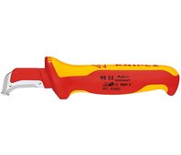 Нож для кабеля VDE с "пяткой", 180 мм, нерж. хирургическая сталь, 2К диэлектрическая ручка