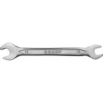 ЗУБР 10х12 мм, Cr-V сталь, хромированный, гаечный ключ рожковый 27010-10-12