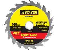 STAYER ⌀ 140 x 20 мм, 20T, диск пильный по дереву 3681-140-20-20