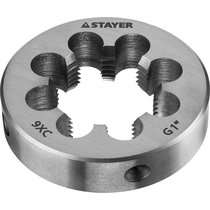 STAYER сталь 9ХС, для трубной резьбы G 1", плашка круглая ручная MaxCut 28029-1