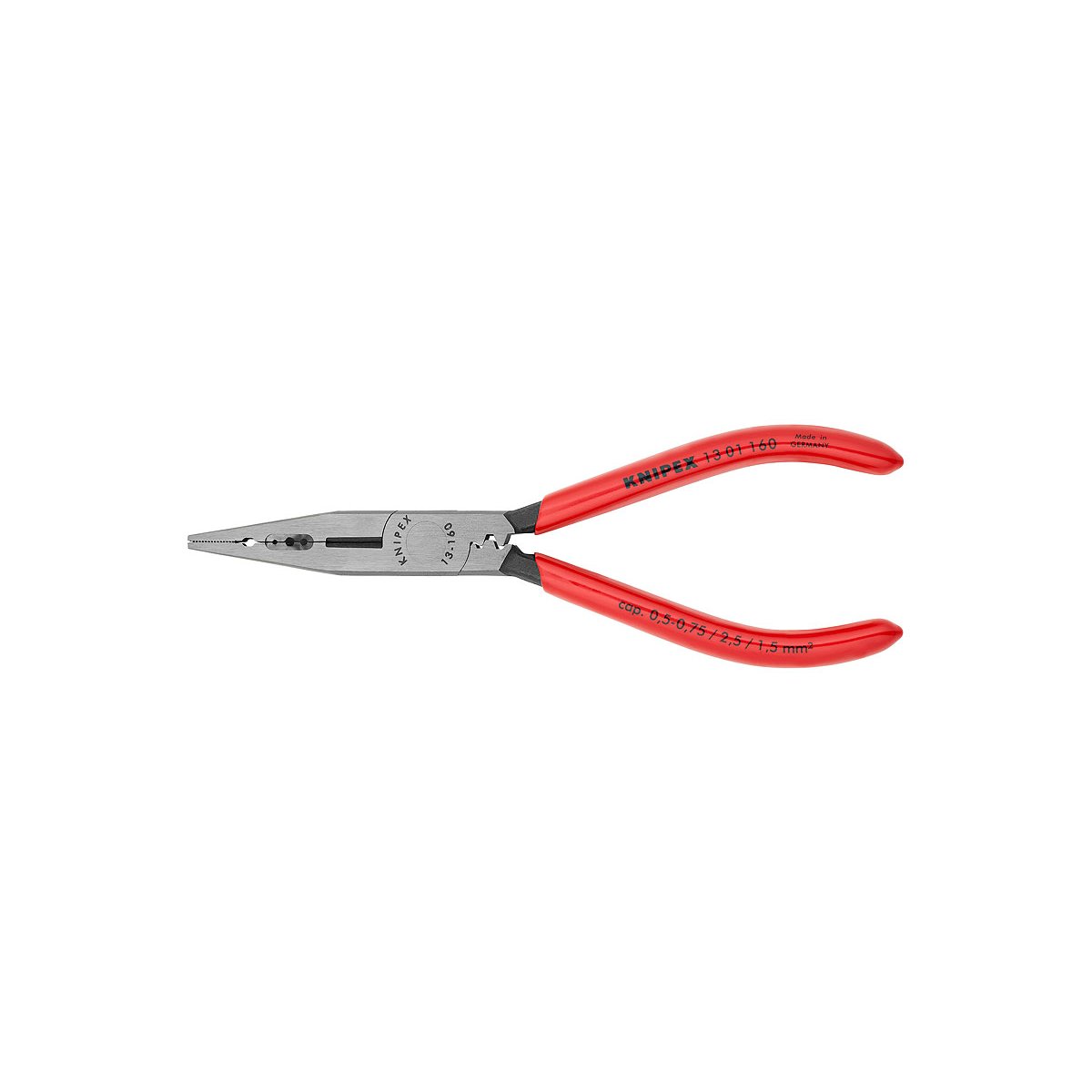 Плоскогубцы электрика для монтажа проводов, 160 мм, фосфатированные, обливные ручки, SB