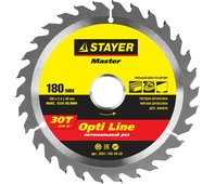 STAYER ⌀ 180 x 30 мм, 30T, диск пильный по дереву 3681-180-30-30